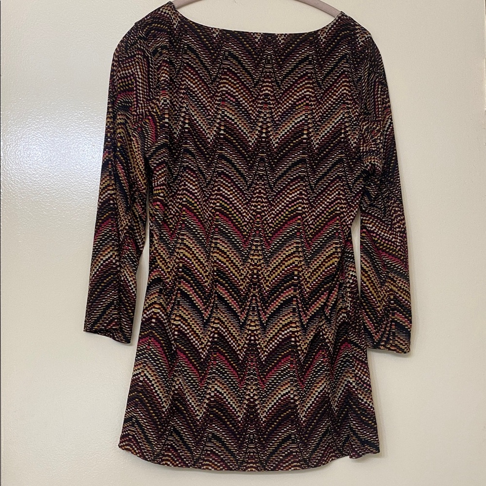 Cable & Gauge Long Sleeve Chevron Pattern Tunic - Picture 5 of 5